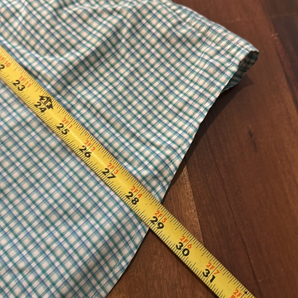 Chaps Green Blue White Plaid Button Down Short Sleeve Dress Casual Shirt Size XL - Picture 11 of 11